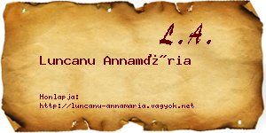 Luncanu Annamária névjegykártya